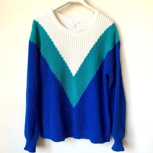 Time And Tru Oversized Cable Knit Sweater Size Small Multicolor Cozy